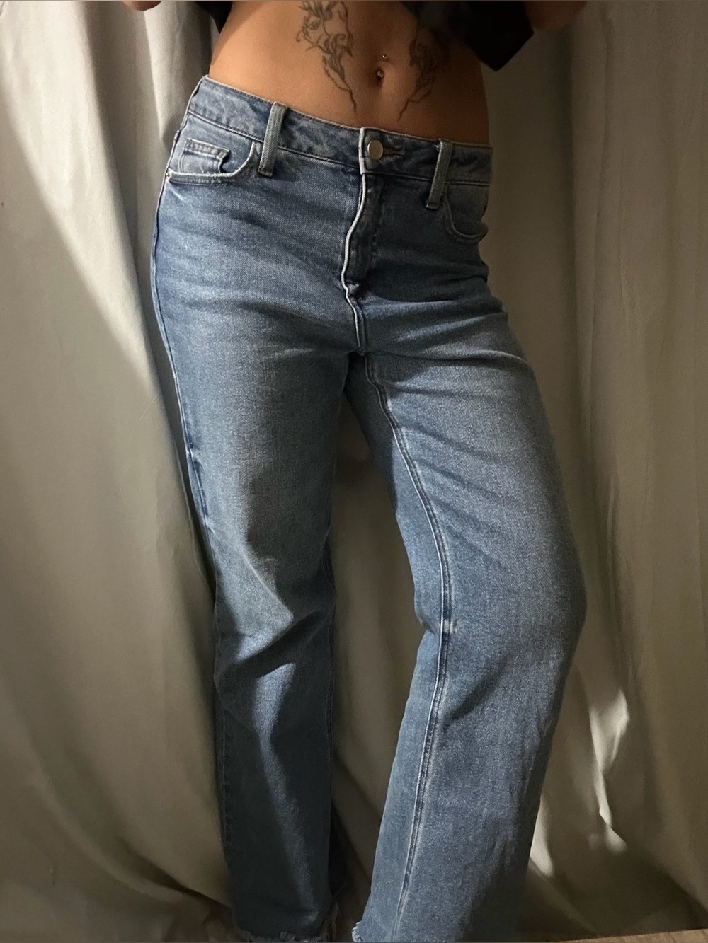 High Waisted Straight Leg Jeans